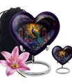 Peacock Theme Large Urn With 1 Keepsake Urn