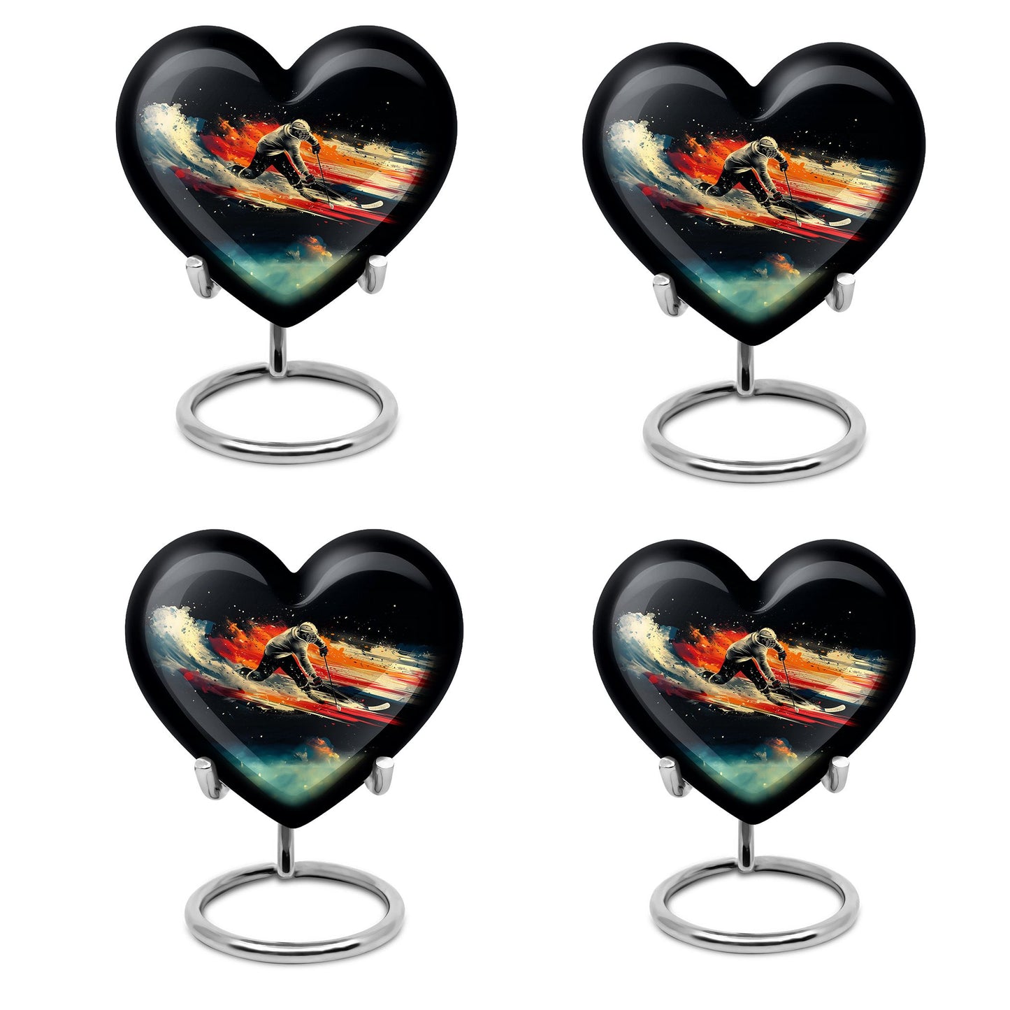 Ice Hockey Theme 3 Inch Keepsake Pack of 4