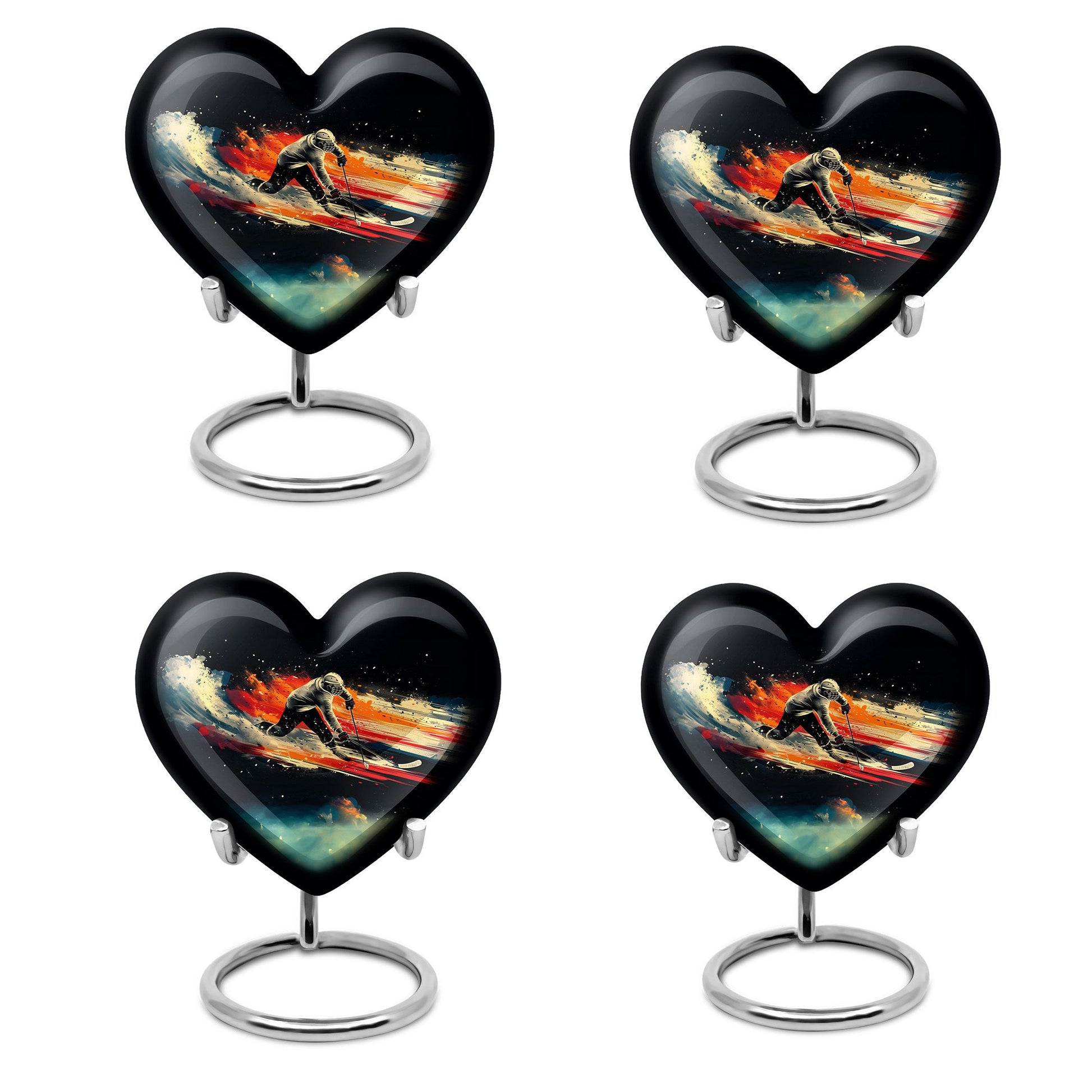 Ice Hockey Theme 3 Inch Keepsake Pack of 4