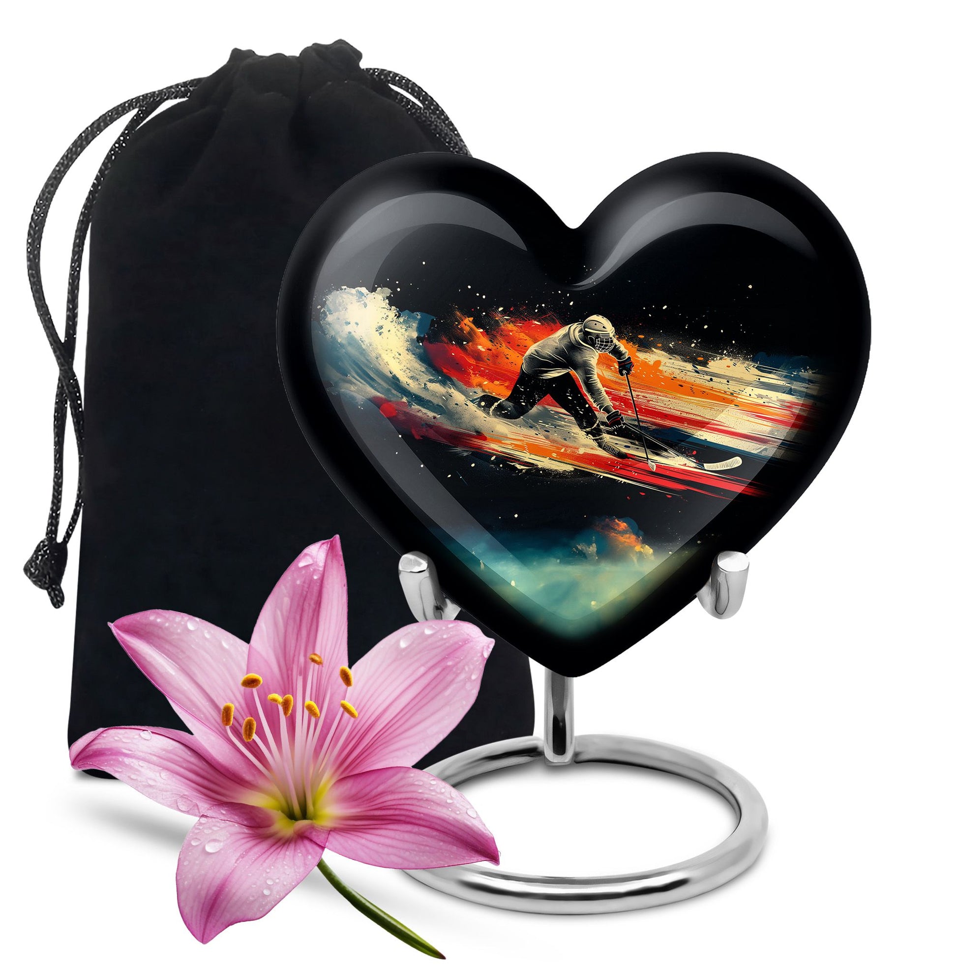 Ice Hockey Theme Large Urn 10 Inch