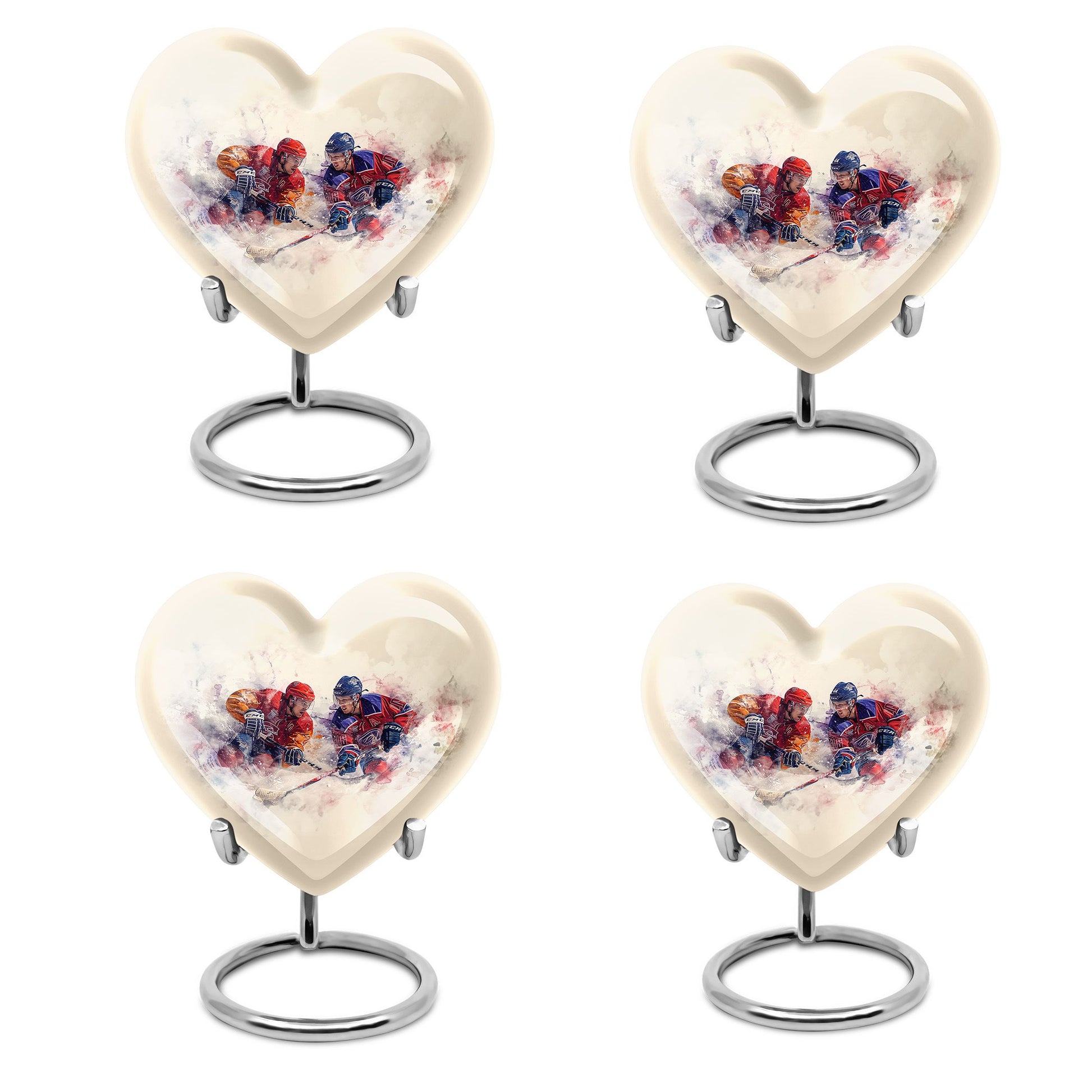 Ice Hockey Theme 3 Inch Keepsake Pack of 4