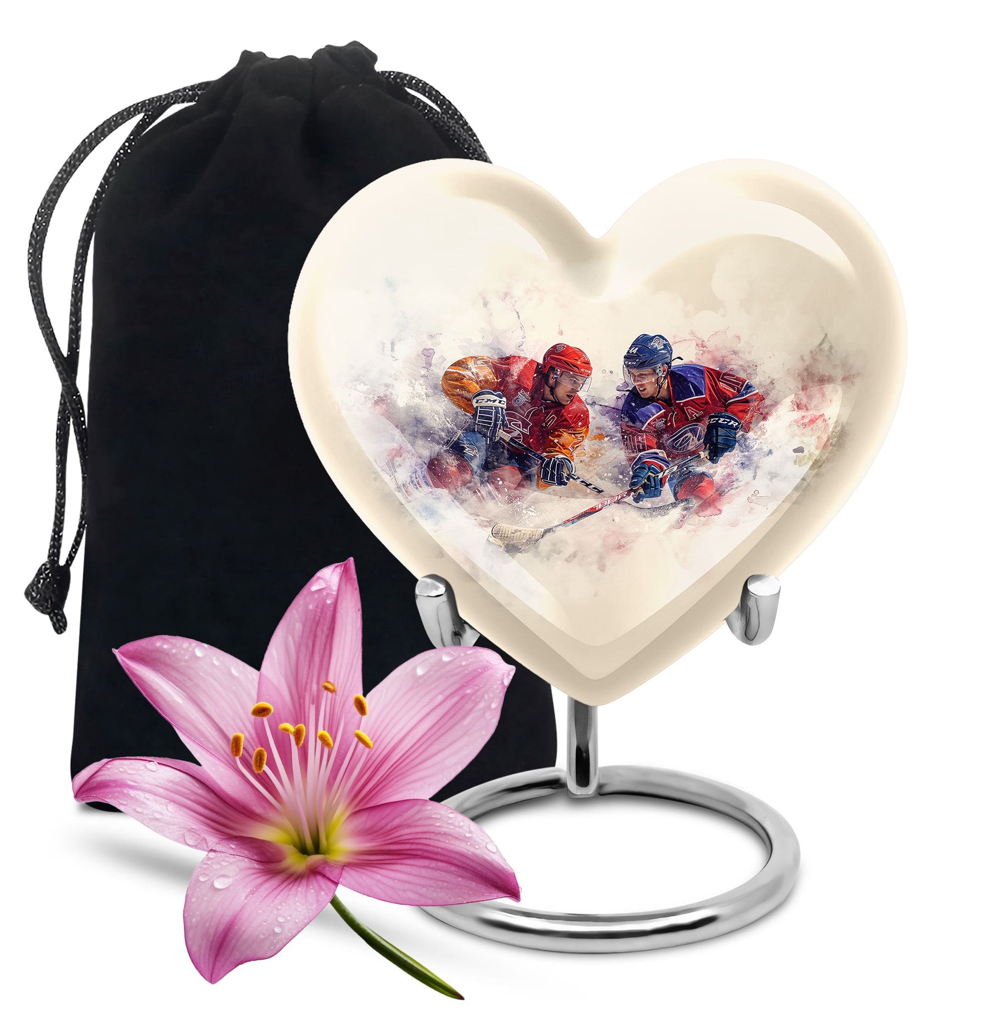 Ice Hockey Theme Large Urn 10 Inch