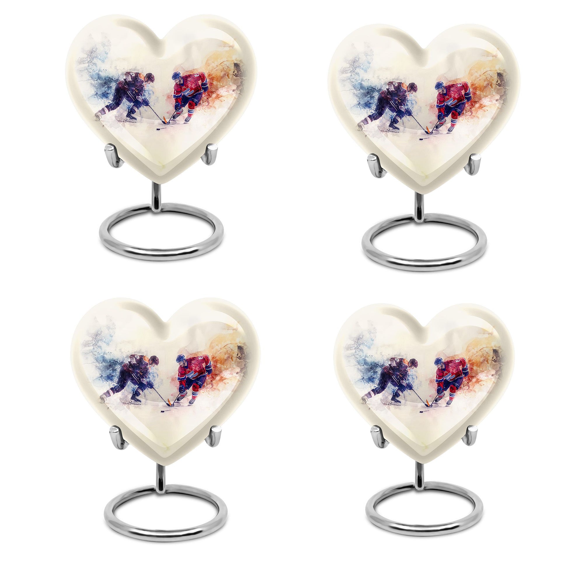 Ice Hockey Theme 3 Inch Keepsake Pack of 4