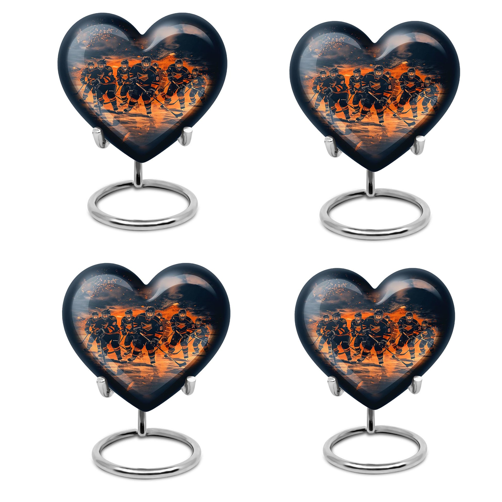 Ice Hockey Theme 3 Inch Keepsake Pack of 4