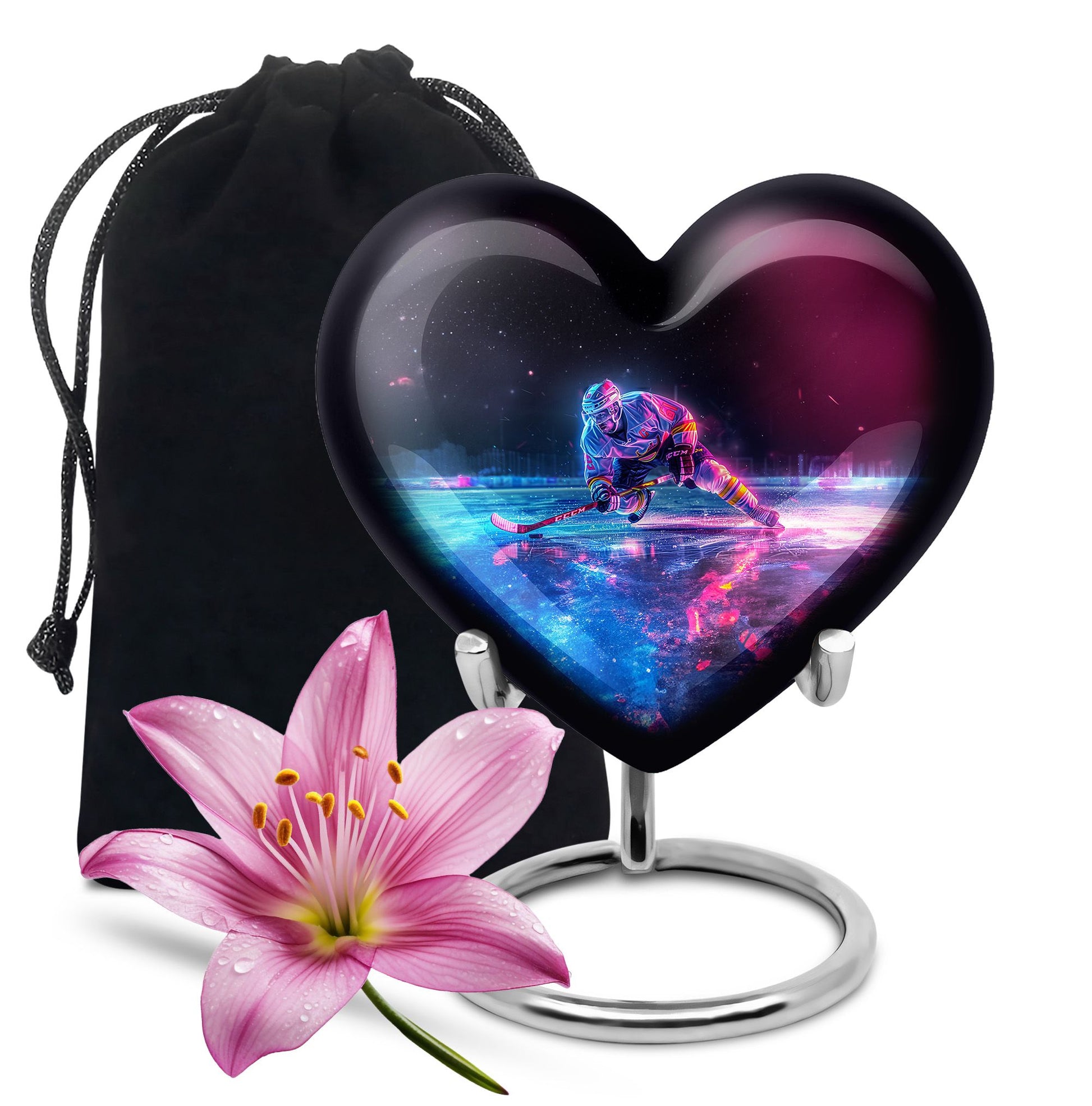 Ice Hockey Theme Large Urn 10 Inch