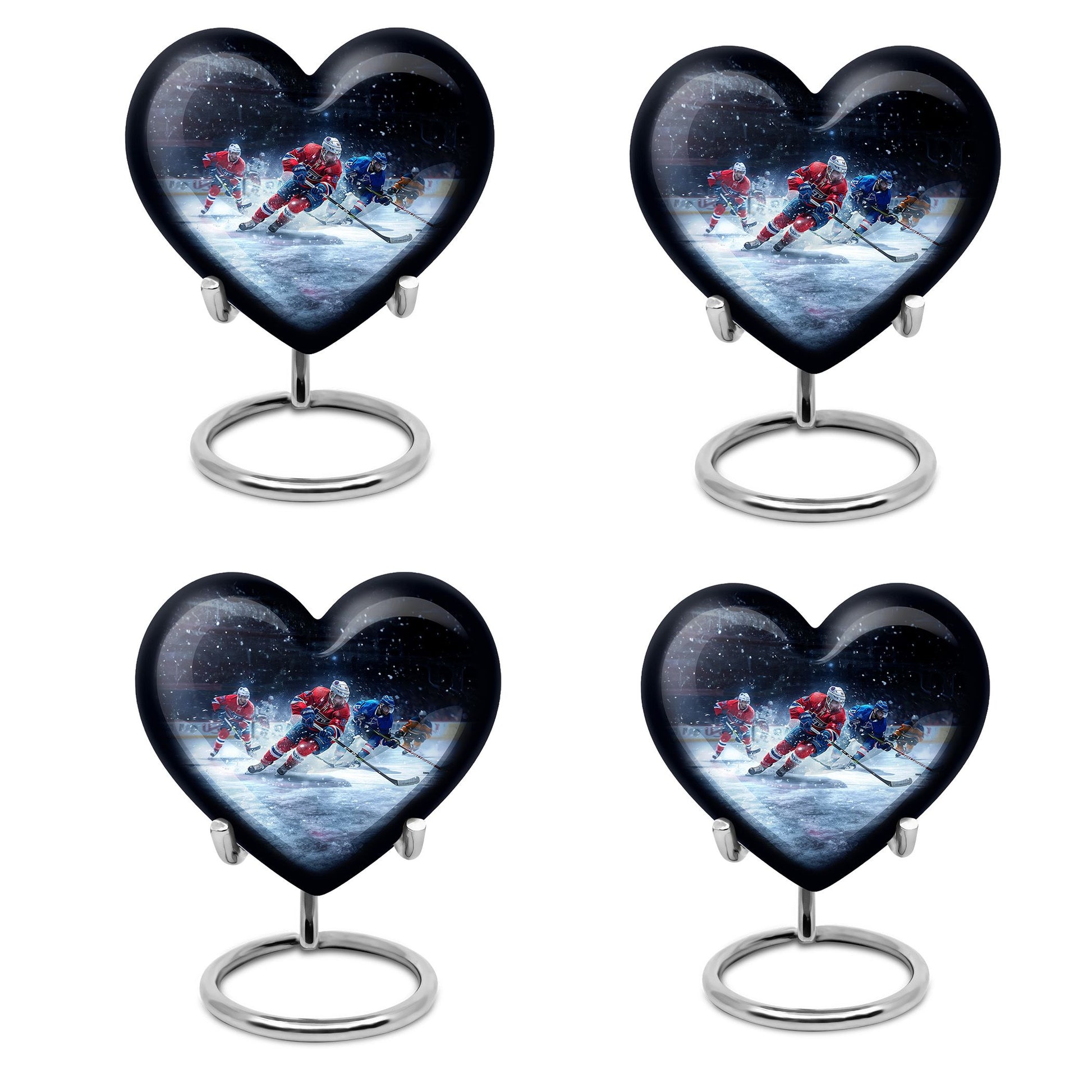 Ice Hockey Theme 3 Inch Keepsake Pack of 4