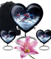 Ice Hockey Theme Large Urn With 2 Keepsake Urn