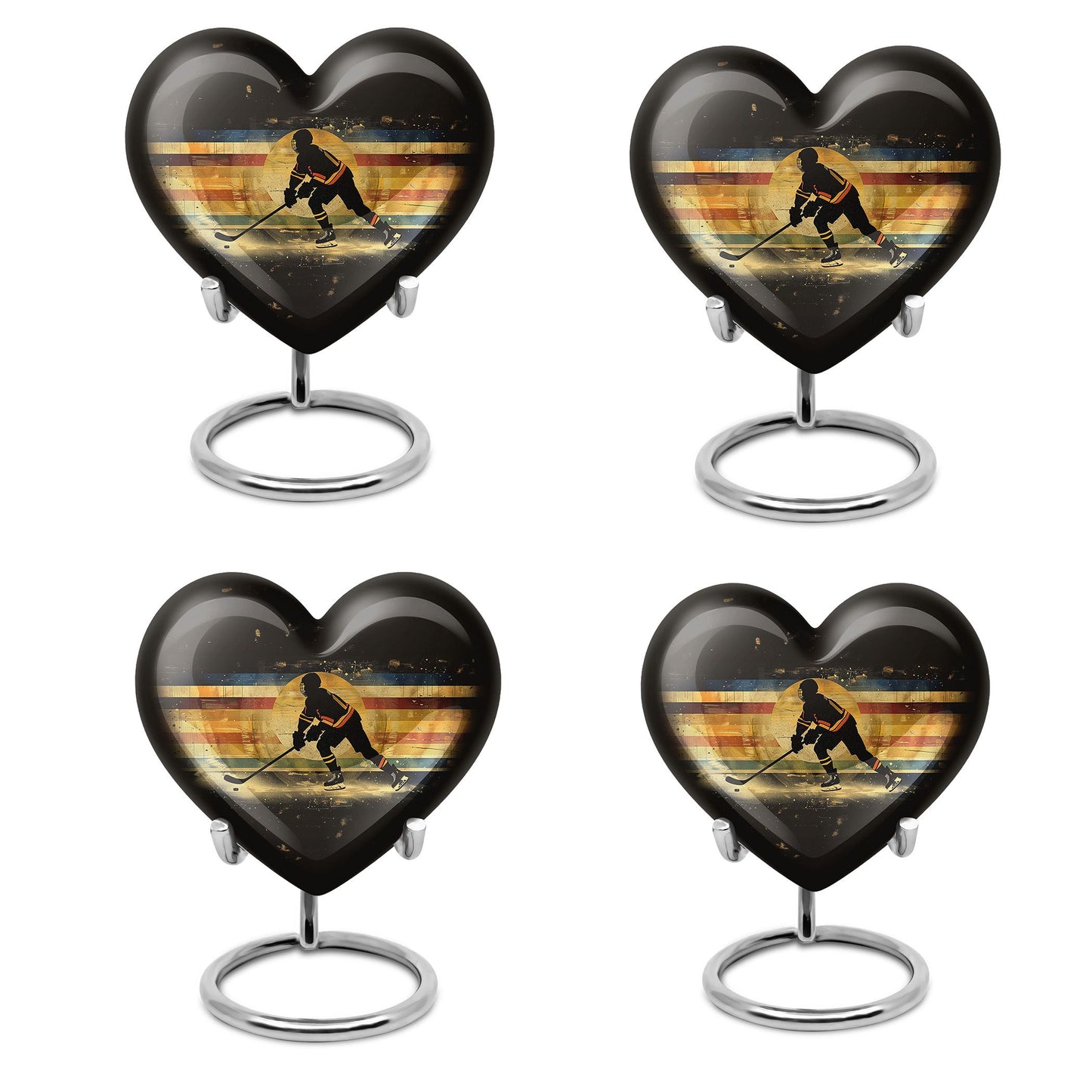 Ice Hockey Theme 3 Inch Keepsake Pack of 4