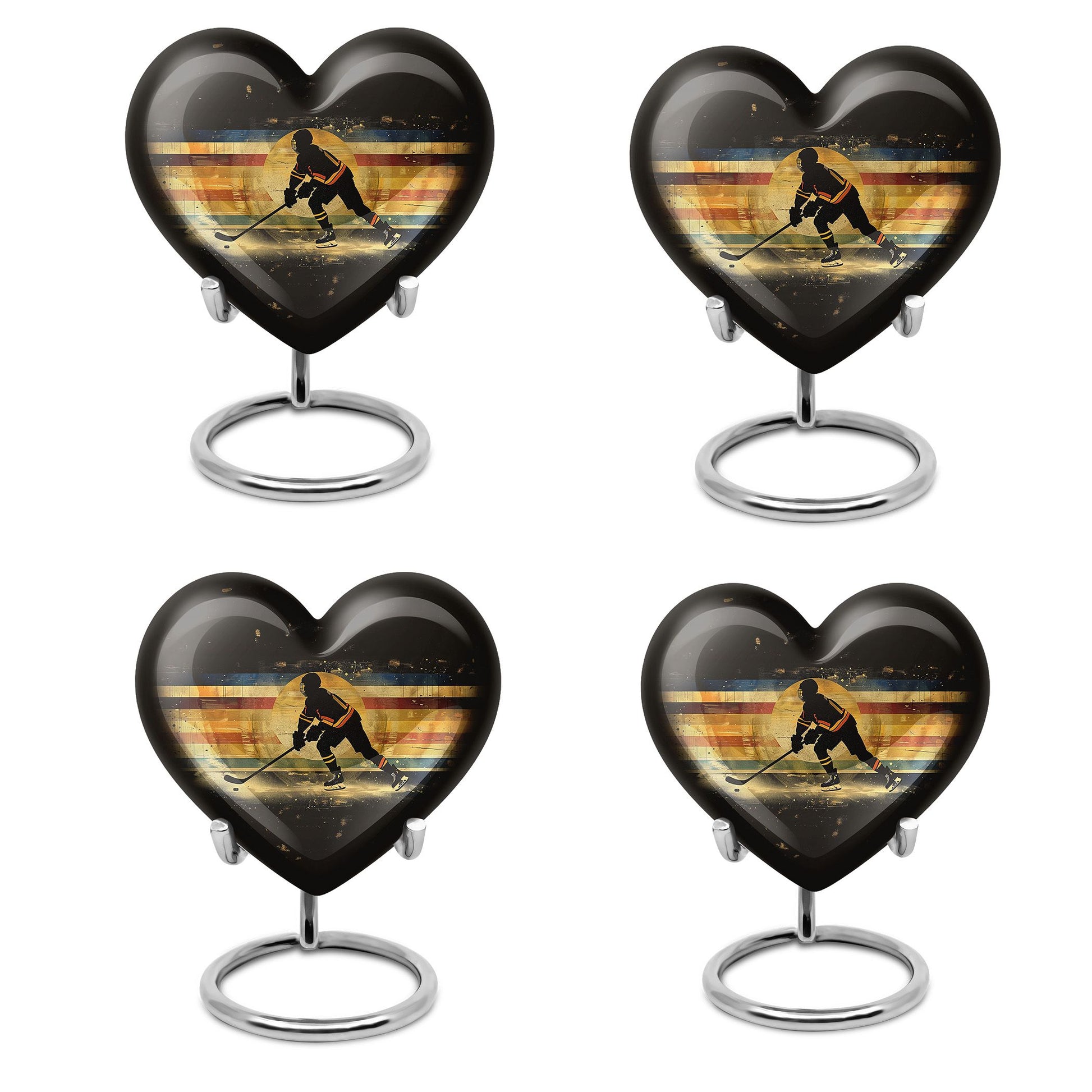 Ice Hockey Theme 3 Inch Keepsake Pack of 4