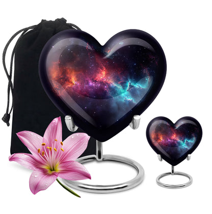 Nebula Galaxy Theme Large Urn With 1 Keepsake Urn