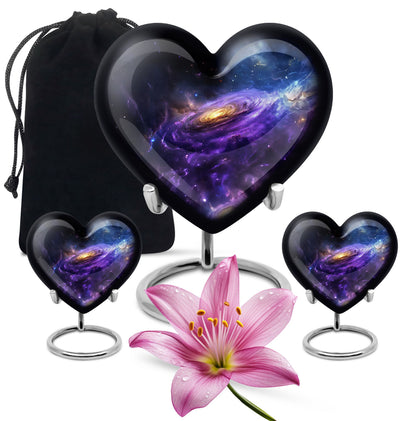 Nebula Galaxy Theme Large Urn With 2 Keepsake Urn