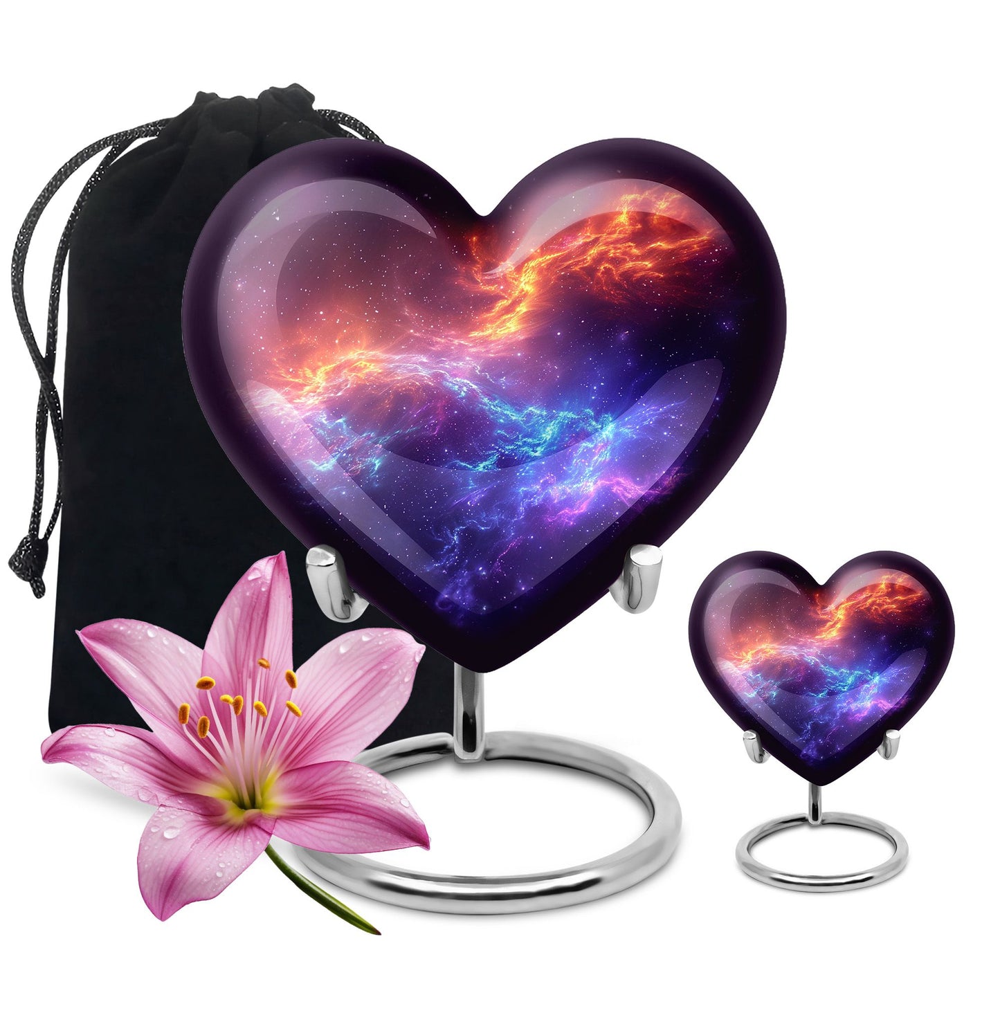 Nebula Galaxy Theme Large Urn With 1 Keepsake Urn