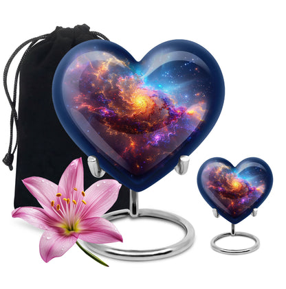 Nebula Galaxy Theme Large Urn With 1 Keepsake Urn