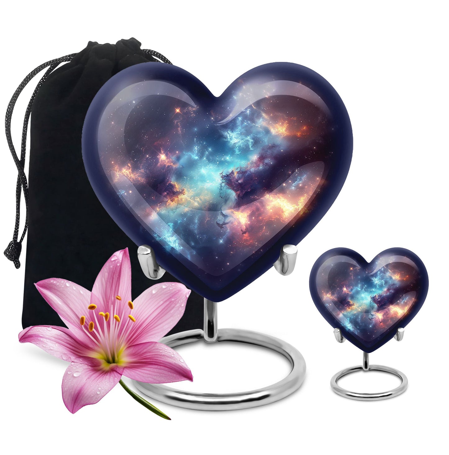 Nebula Galaxy Theme Large Urn With 1 Keepsake Urn