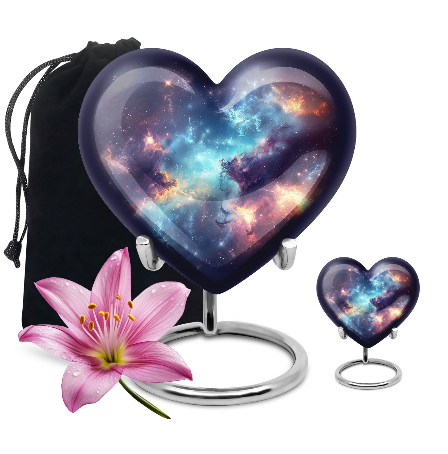 Nebula Galaxy Theme Large Urn With 1 Keepsake Urn