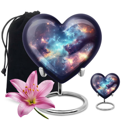 Nebula Galaxy Theme Large Urn With 1 Keepsake Urn