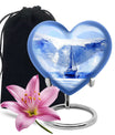 Sailboat Artistic Cremation Urn – Blue Large Human Ashes Urn