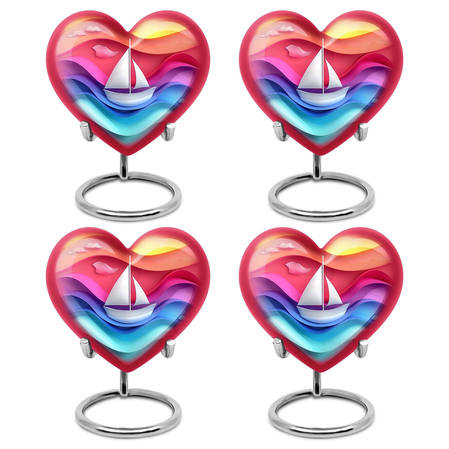 Sail Boat Theme 3 Inch Keepsake Pack of 4