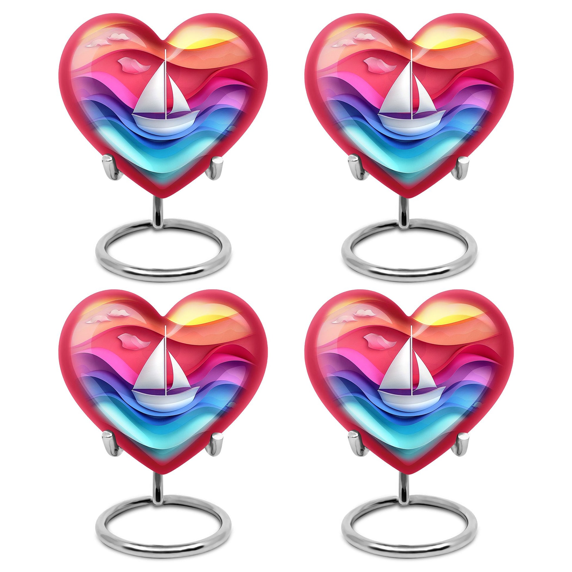 Sail Boat Theme 3 Inch Keepsake Pack of 4