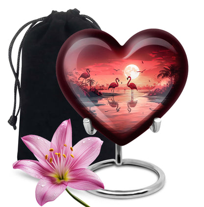 Flamingo Theme Large Urn 10 Inch