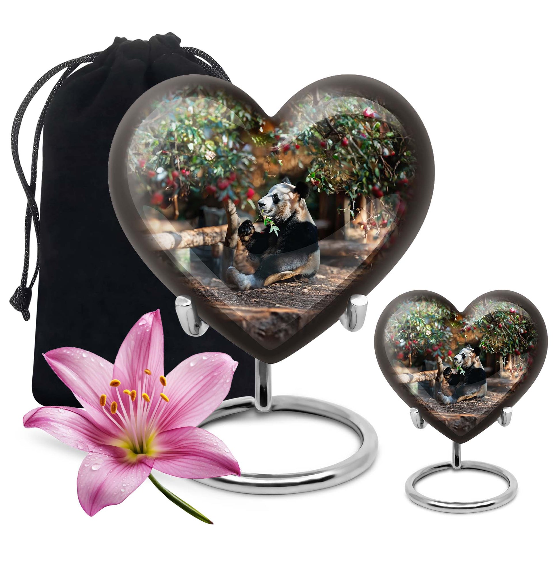 Panda Theme Large Urn With 1 Keepsake Urn