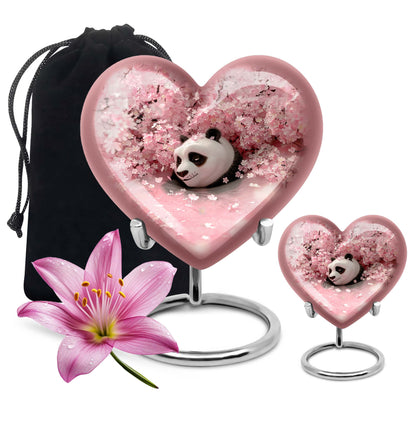 Panda Theme Large Urn With 1 Keepsake Urn
