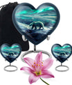 Polar Bear Theme Large Urn With 2 Keepsake Urn