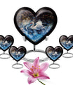 Swan Theme Large Urn With 4 Keepsake Urn