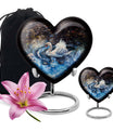 Swan Theme Large Urn With 1 Keepsake Urn