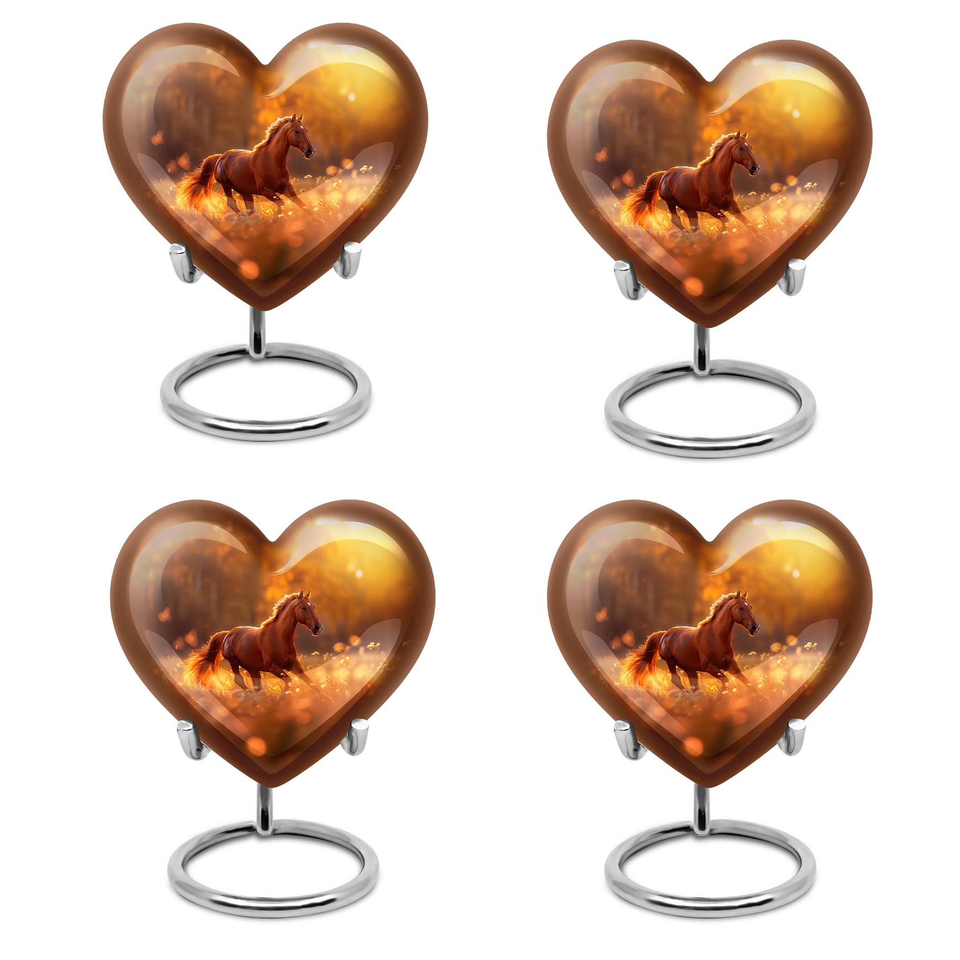 Runing Horse Theme 3 Inch Keepsake Pack of 4