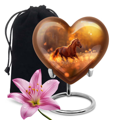 Runing Horse Theme Large Urn 10 Inch
