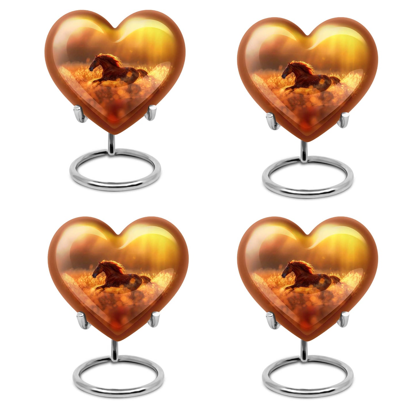 Runing Horse Theme 3 Inch Keepsake Pack of 4
