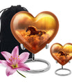 Runing Horse Theme Large Urn With 1 Keepsake Urn