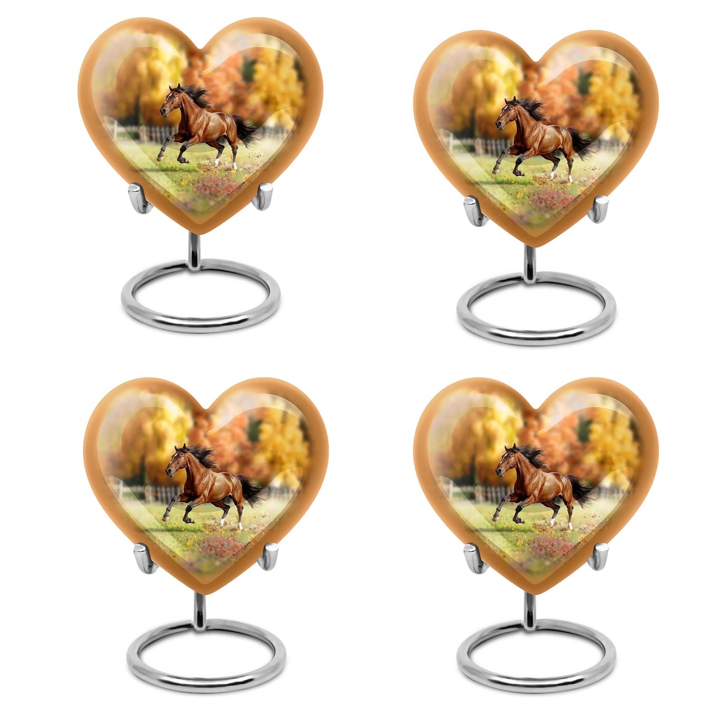 Runing Horse Theme 3 Inch Keepsake Pack of 4