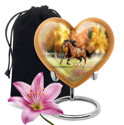 Runing Horse Theme Large Urn 10 Inch