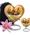 Runing Horse Theme Large Urn With 1 Keepsake Urn