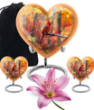 Cardinal Theme Large Urn With 2 Keepsake Urn