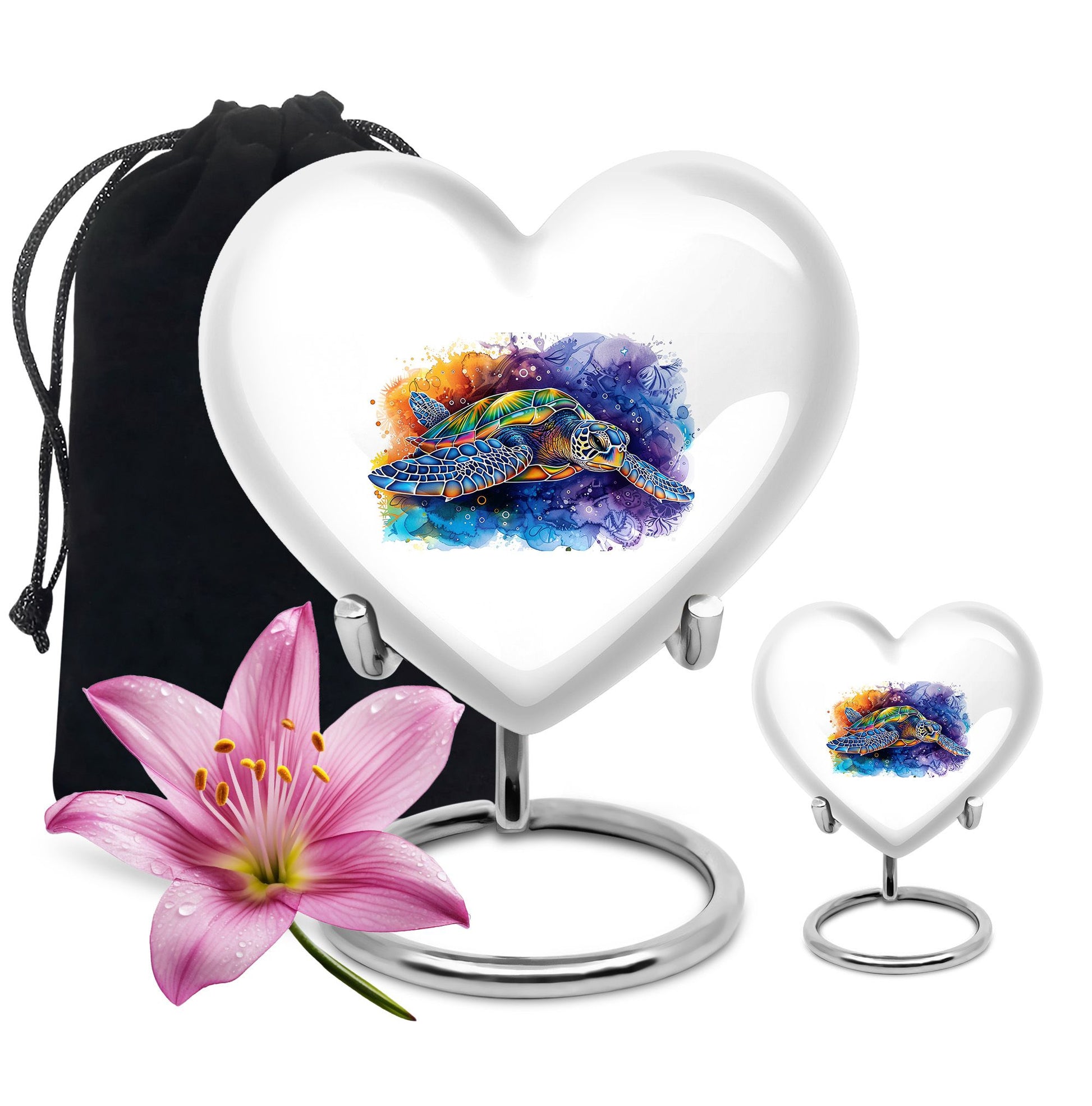 Turtle Theme Large Urn With 1 Keepsake Urn