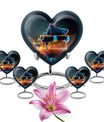 Piano Theme Large Urn With 4 Keepsake Urn