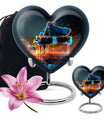 Piano Theme Large Urn With 1 Keepsake Urn