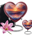 Sunrise Theme Large Urn With 1 Keepsake Urn