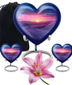 Sunrise Theme Large Urn With 2 Keepsake Urn