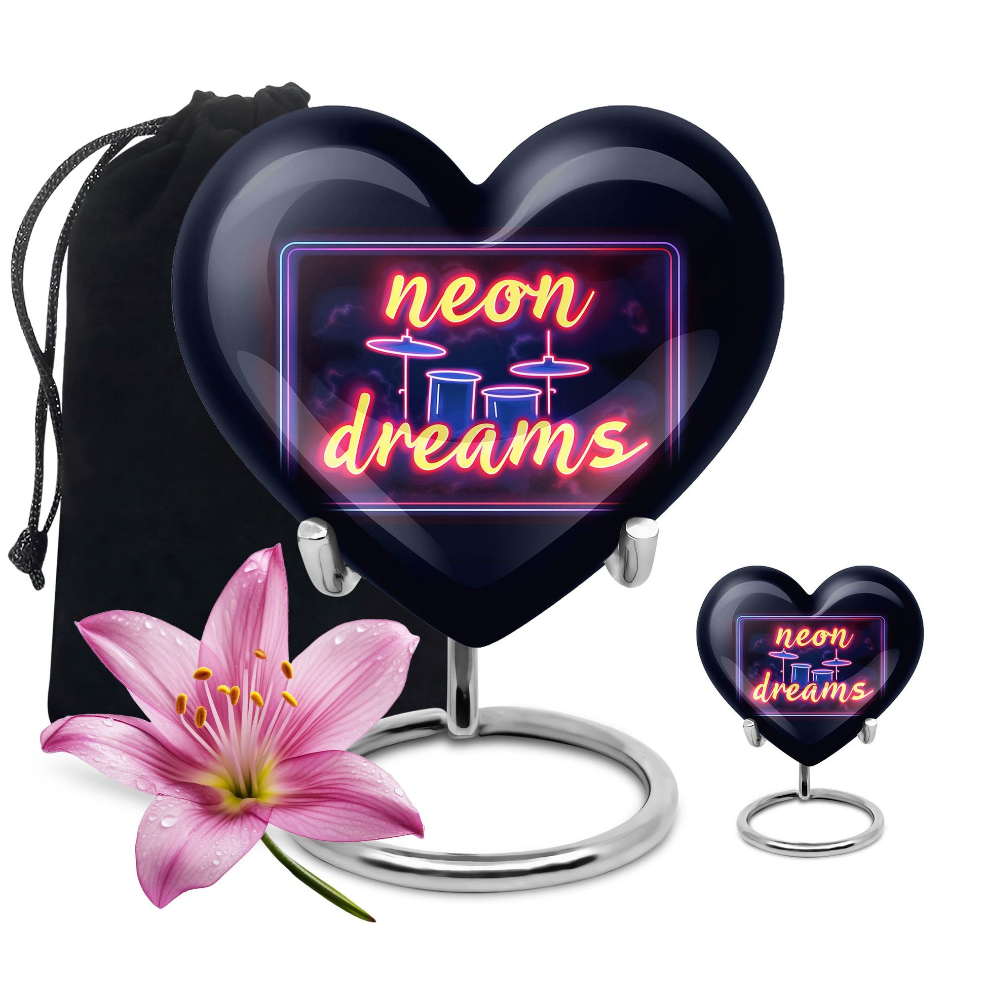 Drums And Music Theme Large Urn With 1 Keepsake Urn