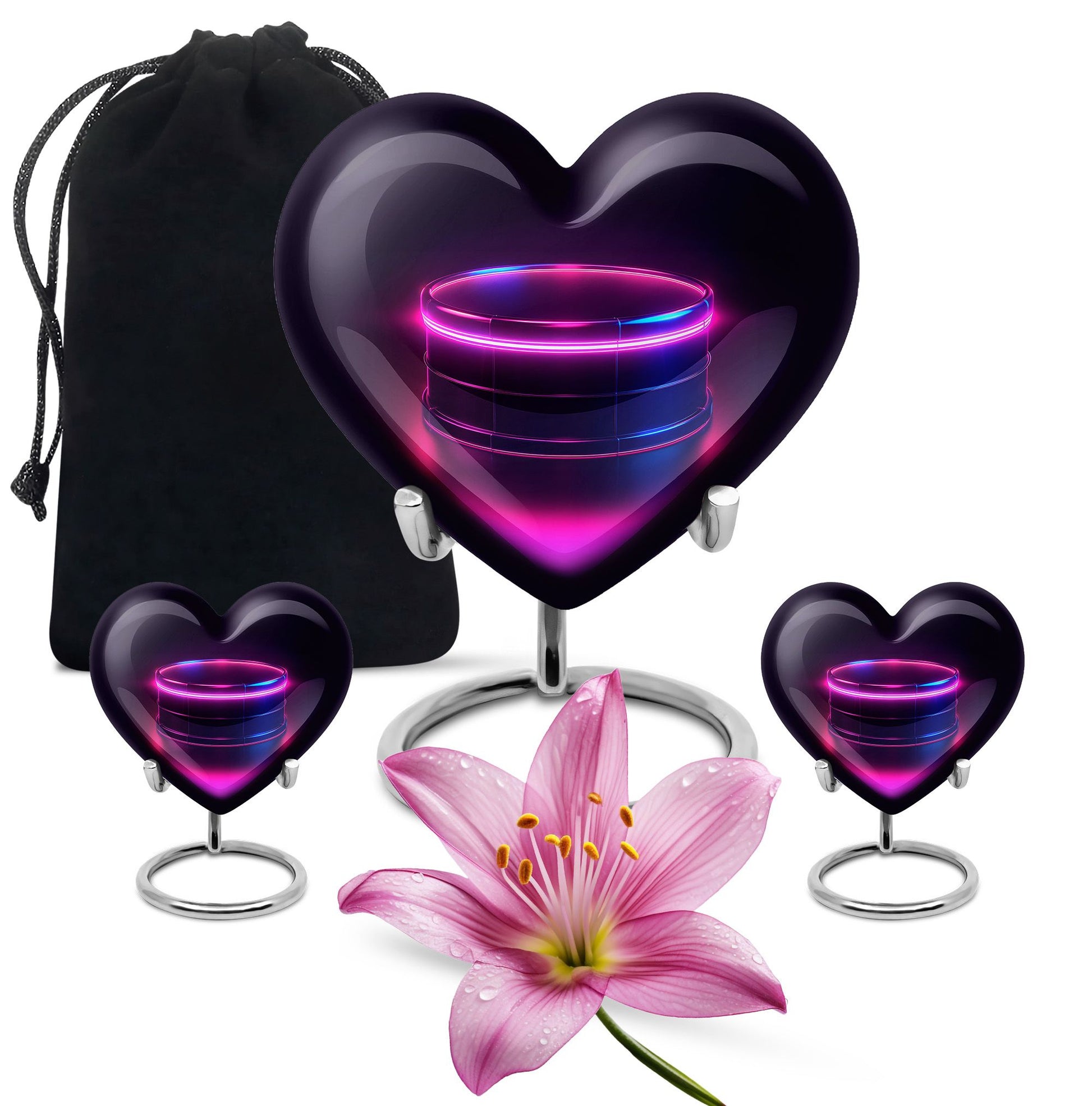 Drums And Music Theme Large Urn With 2 Keepsake Urn