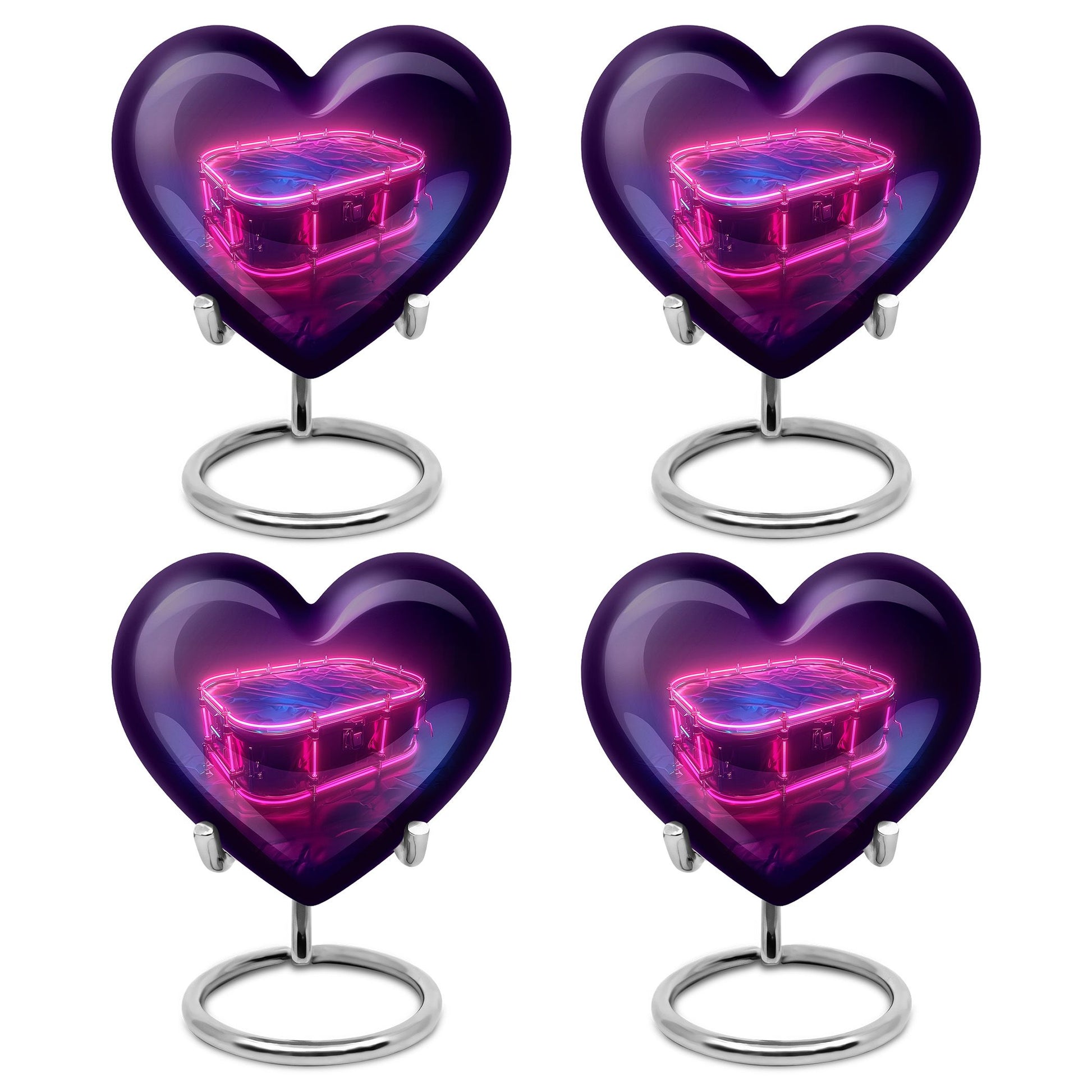 Drums And Music Theme 3 Inch Keepsake Pack of 4