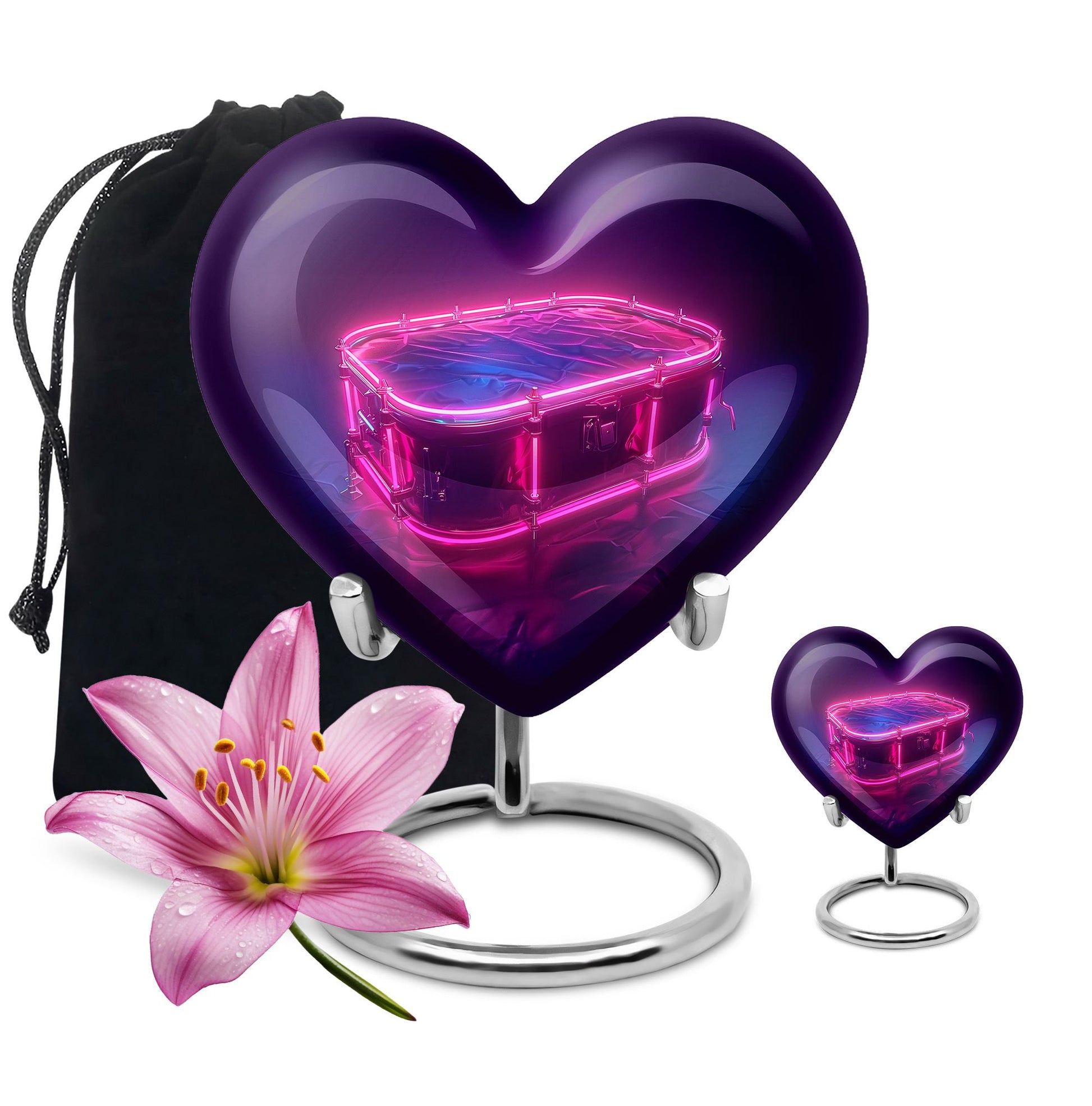 Drums And Music Theme Large Urn With 1 Keepsake Urn