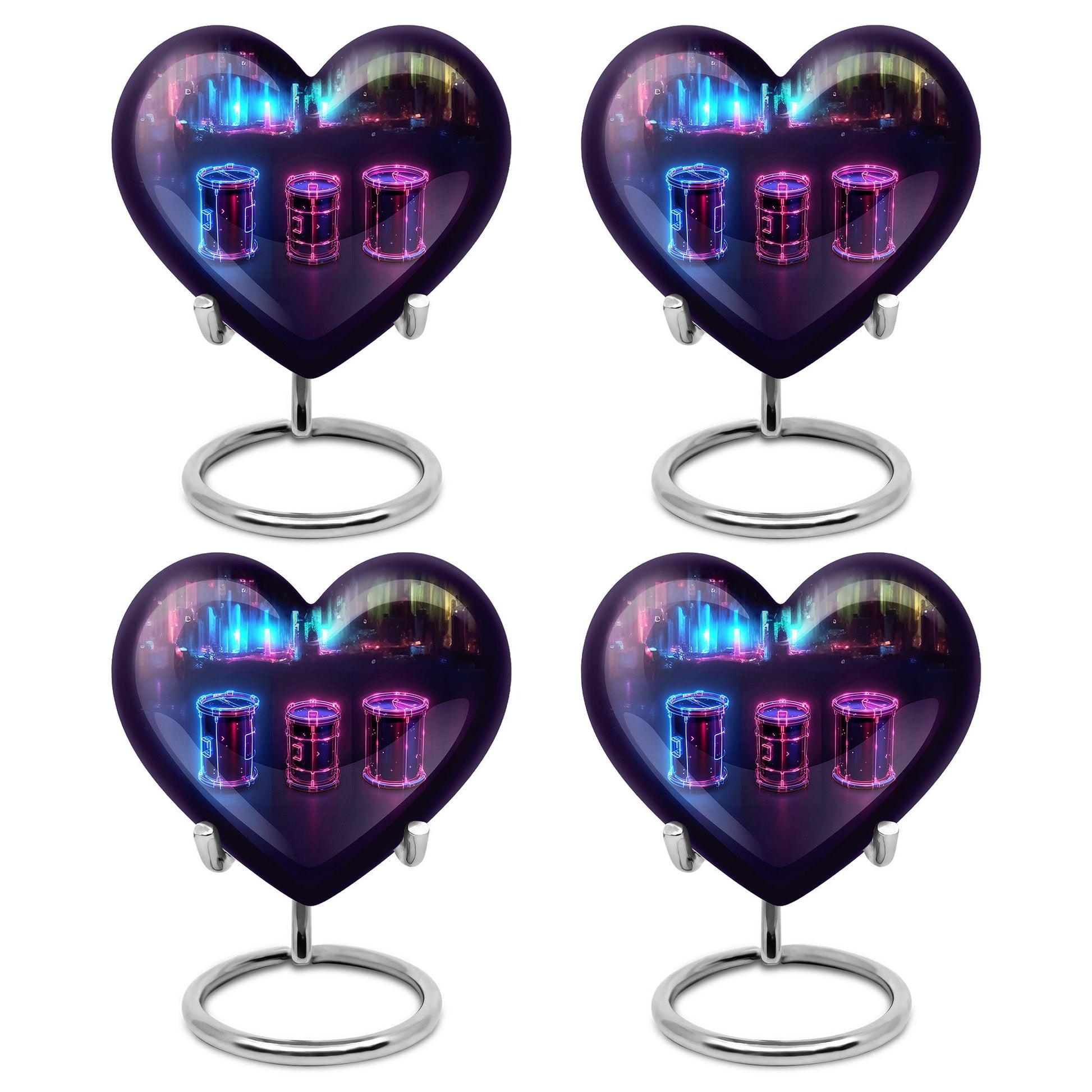 Drums And Music Theme 3 Inch Keepsake Pack of 4