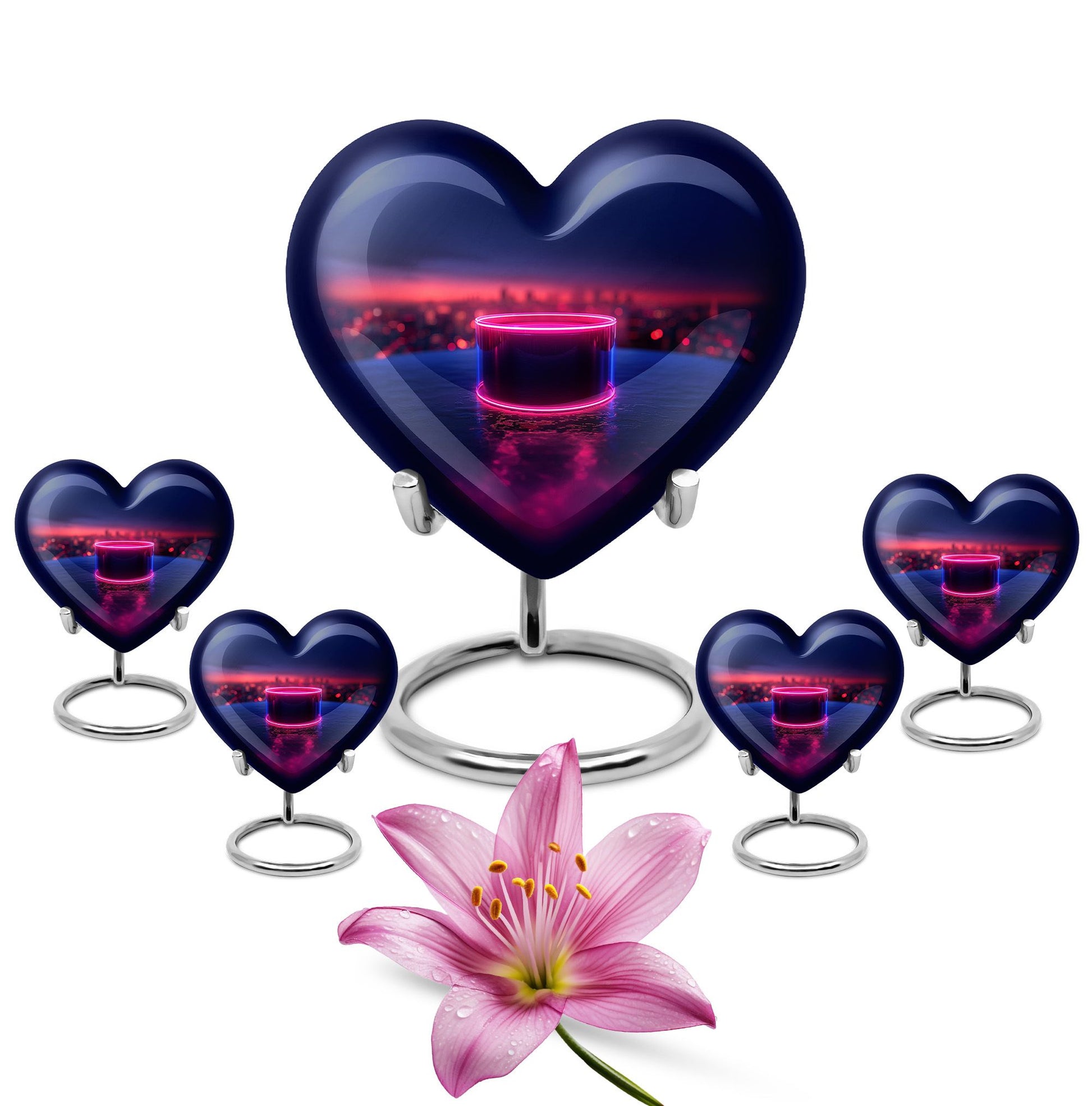 Drums And Music Theme Large Urn With 4 Keepsake Urn