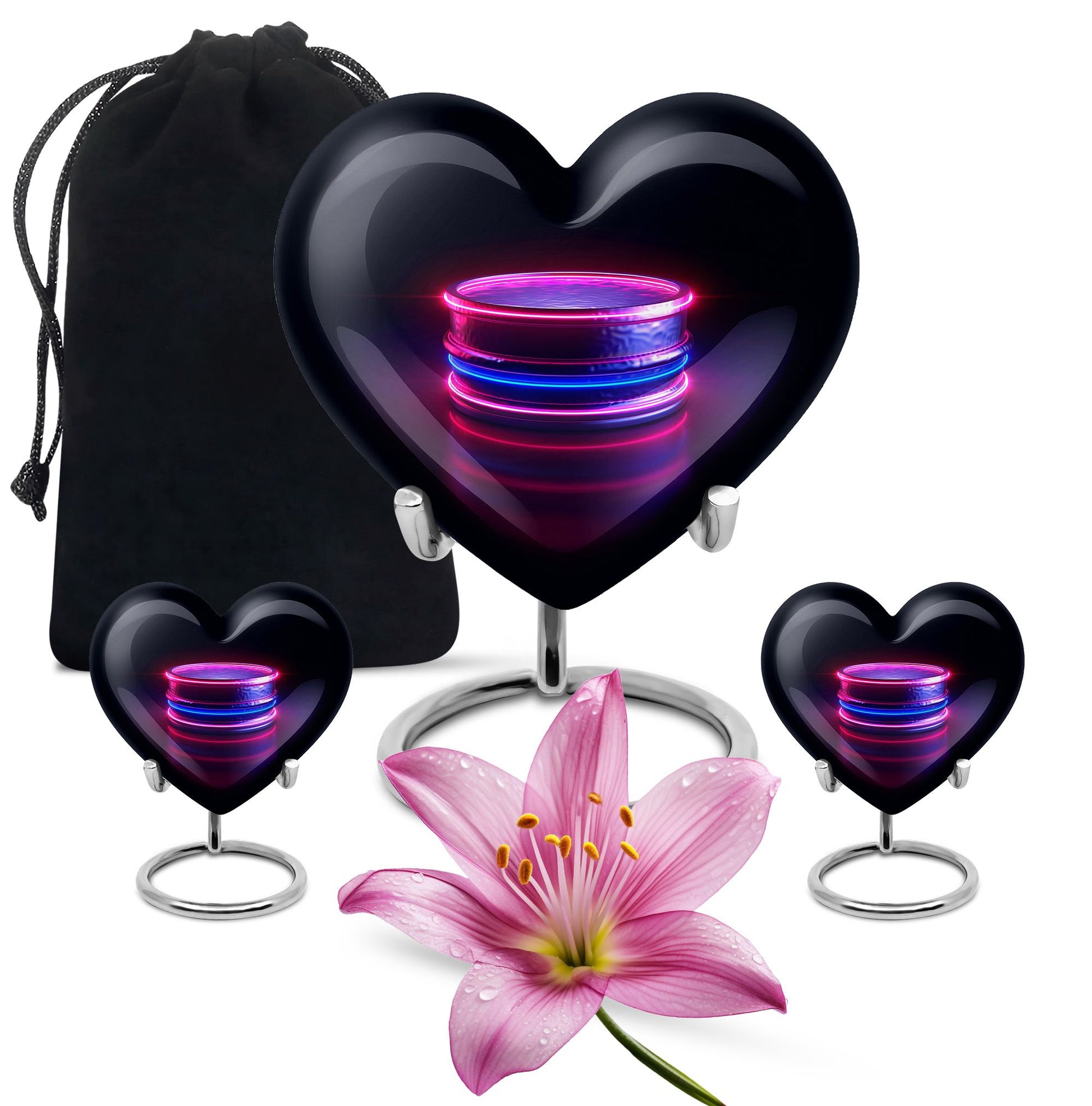 Drums And Music Theme Large Urn With 2 Keepsake Urn