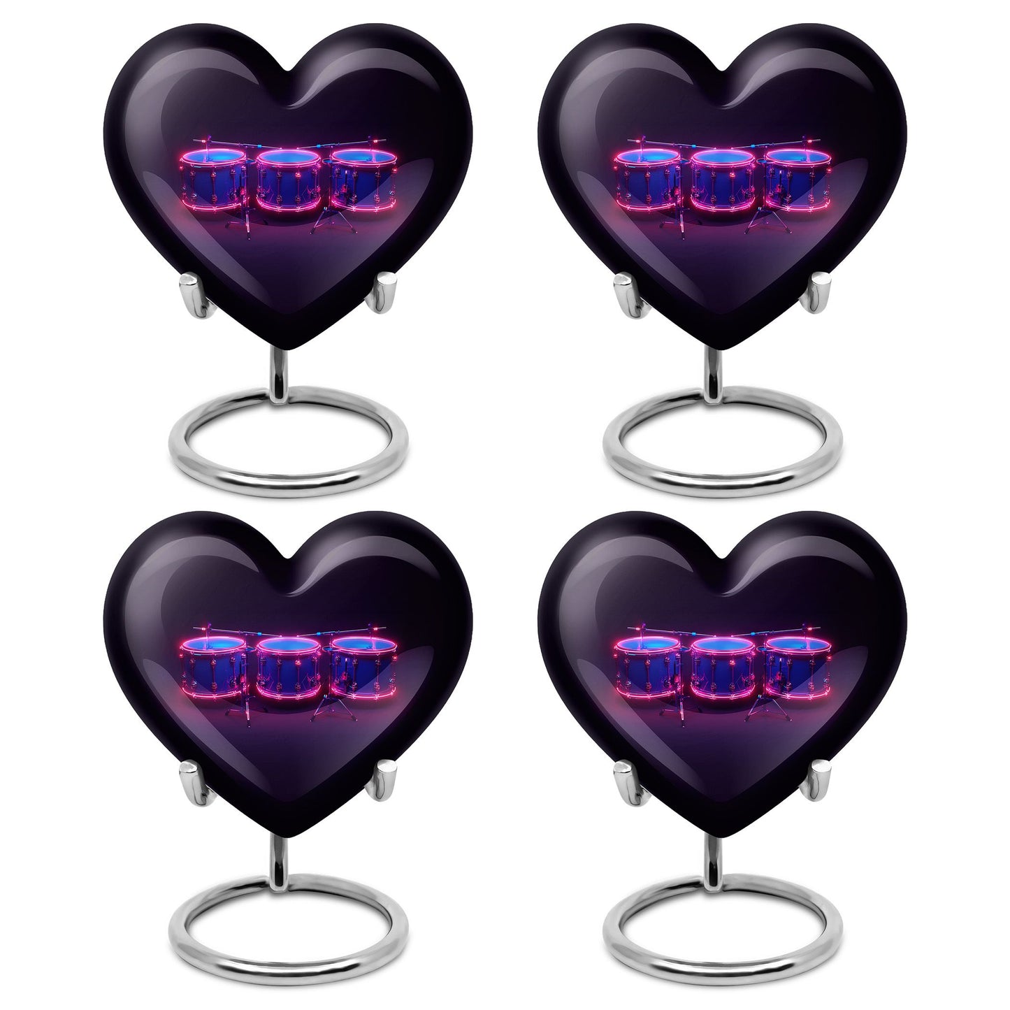 Drums And Music Theme 3 Inch Keepsake Pack of 4
